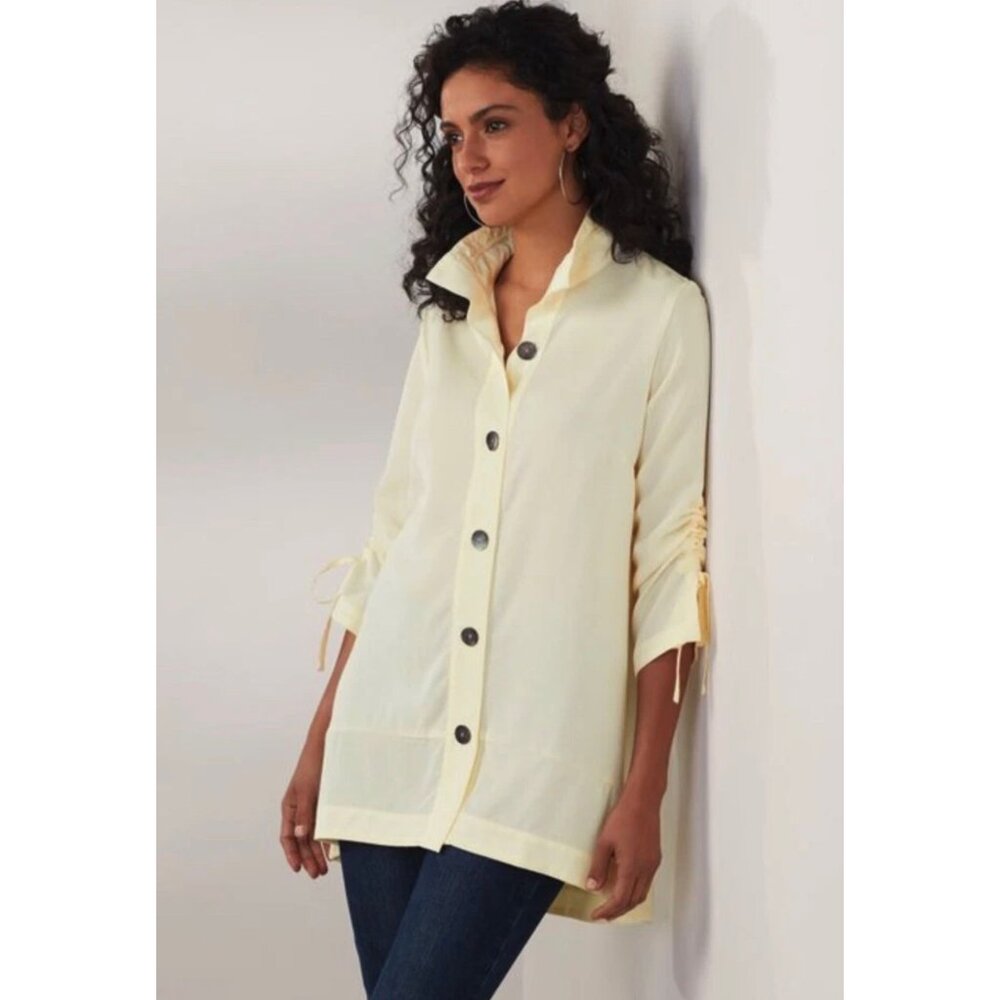 SOFT SURROUNDINGS Allora Tencel Button Up Shirt Top Blouse~ M